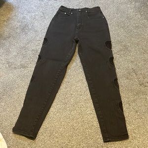 Black denim jeans